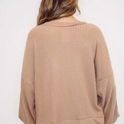 Purple Door Boutique Coco Textured Waffle Knit Top