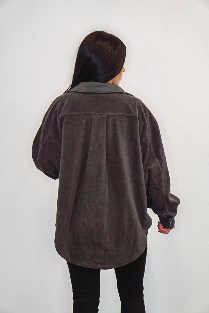 Purple Door Boutique Better With Fleece Charcoal Jacket Ladies' 5 Purple Door Boutique Better With Fleece Charcoal Jacket Ladies'