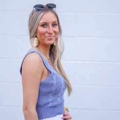 Purple Door Boutique New Arrivals Pale Indigo Cropped Tank Top