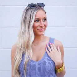 Purple Door Boutique New Arrivals Pale Indigo Cropped Tank Top