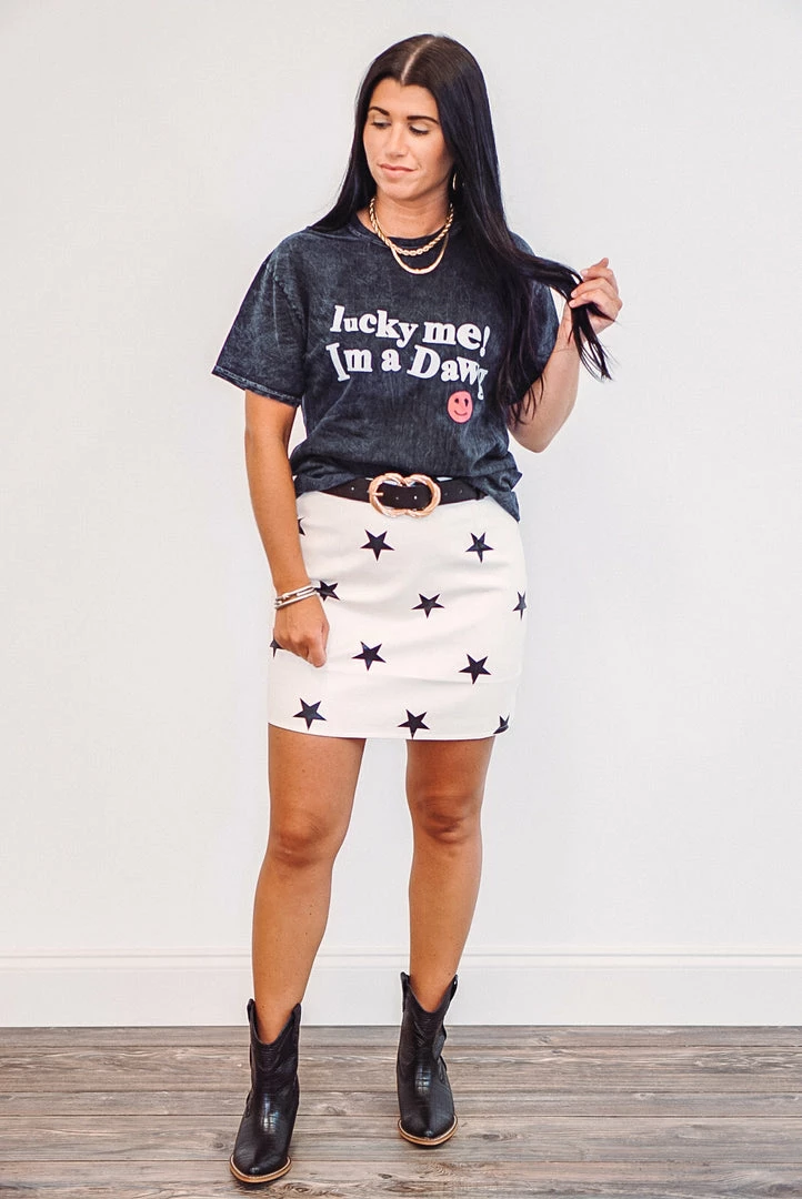 Purple Door Boutique Star Print White Mini Skirt Summer SALE 3 Purple Door Boutique Star Print White Mini Skirt Summer SALE