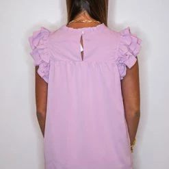 Purple Door Boutique Ruffled Light Pink Top New Arrivals