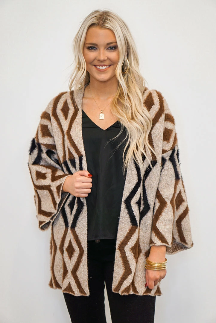 Purple Door Boutique New Arrivals Brown And Black Mohair Cardigan 1 Purple Door Boutique New Arrivals Brown And Black Mohair Cardigan