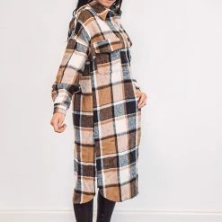 Purple Door Boutique Ladies' Chic Plaids Brown Shacket 6 Purple Door Boutique Ladies' Chic Plaids Brown Shacket