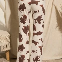 Purple Door Boutique Ladies' Suede Brown Cow Print Pants 6 Purple Door Boutique Ladies' Suede Brown Cow Print Pants