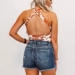 Purple Door Boutique Western Vibes Camel Cow Print Bodysuit