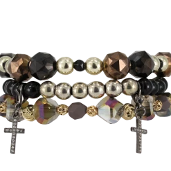 Erimish Cross Bracelet Stack Bronze Jewelry