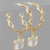 Purple Door Boutique Square Crystal Hoop Earrings Jewelry