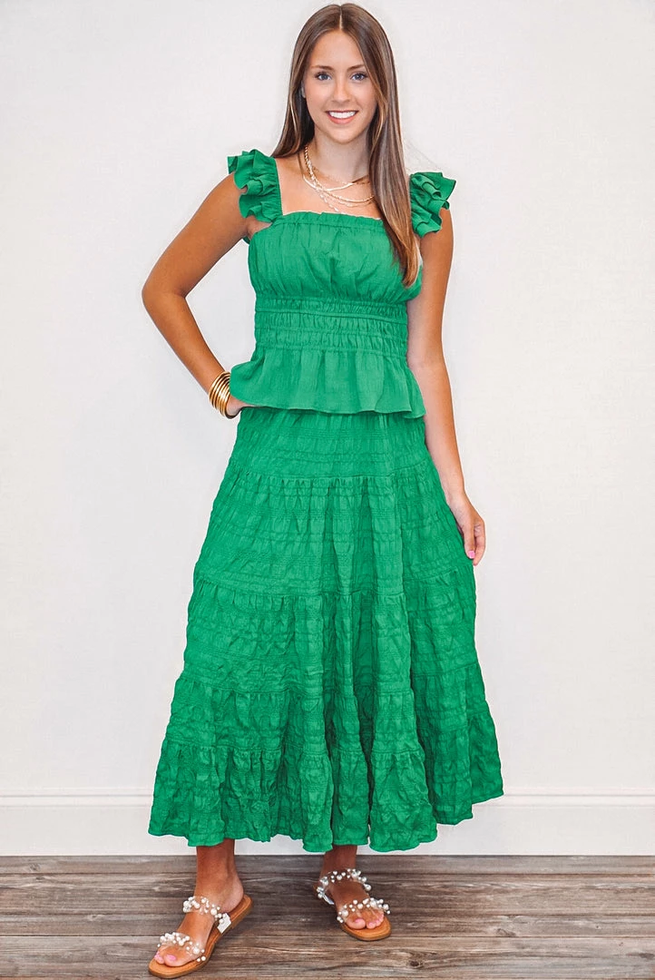 Purple Door Boutique Ruffled Love Green Peplum Top 3 Purple Door Boutique Ruffled Love Green Peplum Top