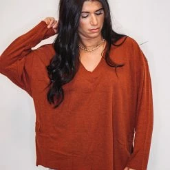 Purple Door Boutique Chilly Nights Rust Knit Top 9 Purple Door Boutique Chilly Nights Rust Knit Top