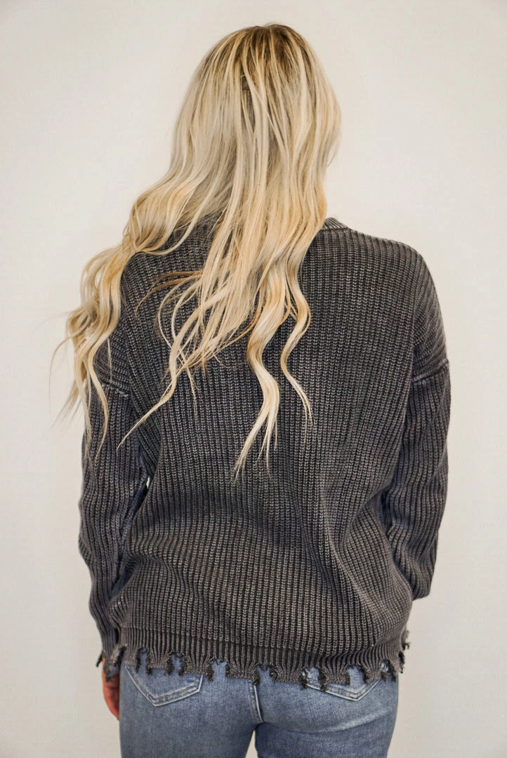 The Purple Door Boutique New Arrivals Mineral Washed Charcoal Distressed Sweater 5 The Purple Door Boutique New Arrivals Mineral Washed Charcoal Distressed Sweater