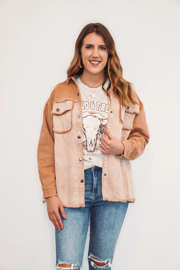 Purple Door Boutique New Arrivals Washed Caramel Lightweight Denim Jacket 1 Purple Door Boutique New Arrivals Washed Caramel Lightweight Denim Jacket