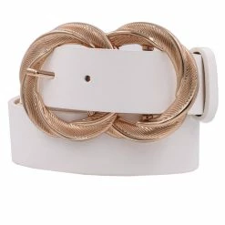 Purple Door Boutique Large Hoop White Buckle Belt Summer SALE