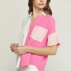 The Purple Door Boutique True Wish Fuchsia Colorblock Top New Arrivals