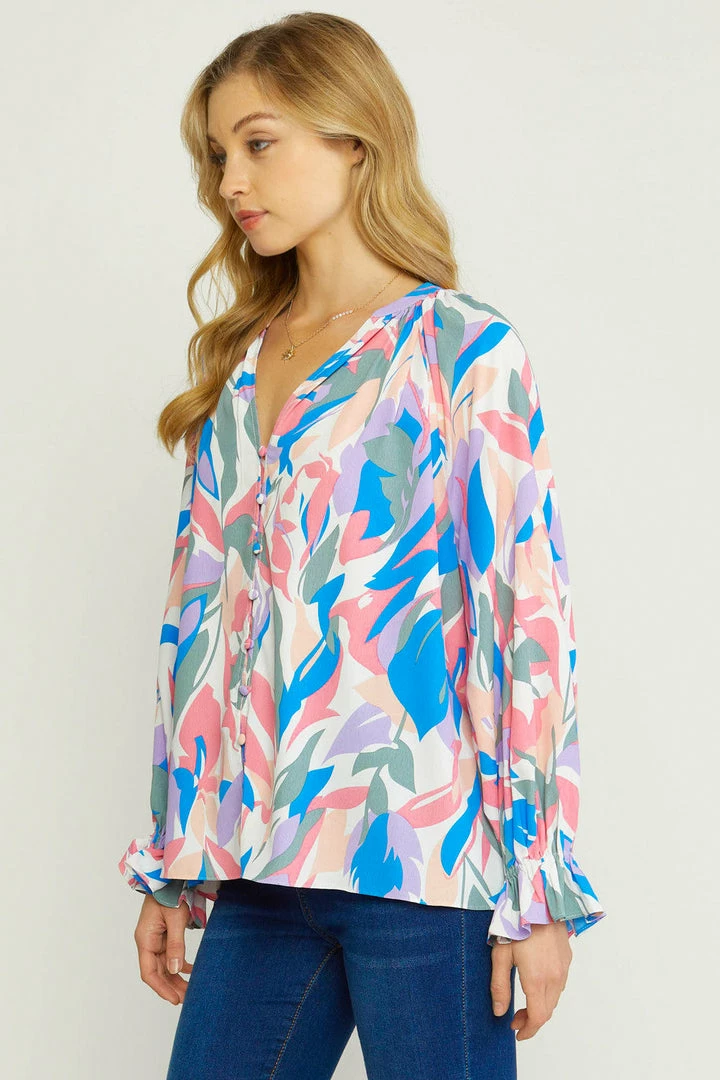 The Purple Door Boutique White Pastels Button Down Top 3 The Purple Door Boutique White Pastels Button Down Top