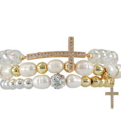 Erimish Pearl Cross Bracelet Jewelry
