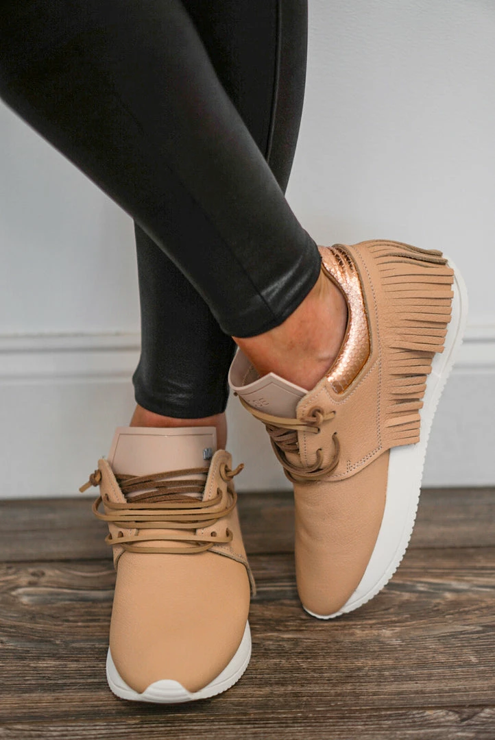 Esseutesse Nude Leather Fringe Sneakers New Arrivals 2 Esseutesse Nude Leather Fringe Sneakers New Arrivals