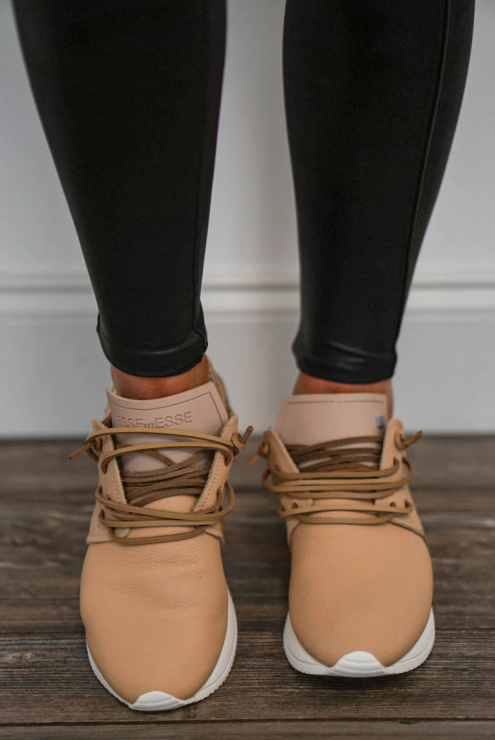 Esseutesse Nude Leather Fringe Sneakers New Arrivals 3 Esseutesse Nude Leather Fringe Sneakers New Arrivals