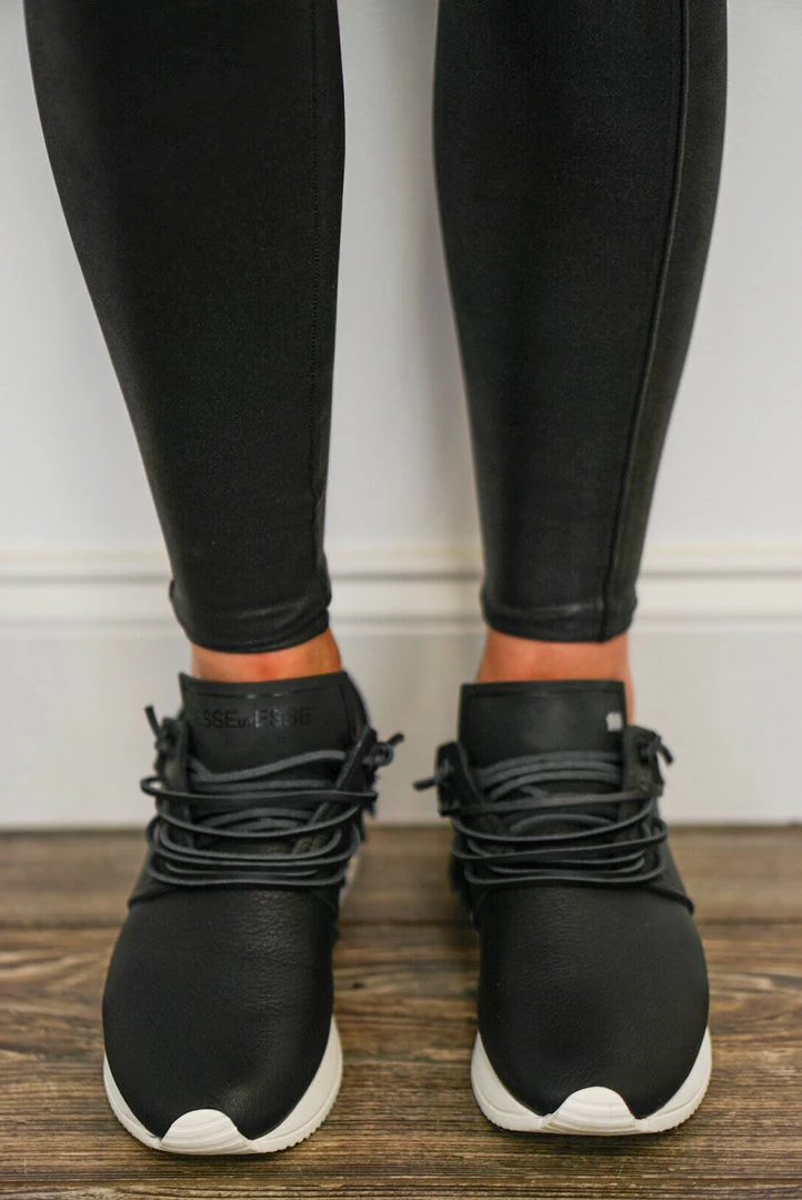 Esseutesse Black Leather Fringe Sneakers 3 Esseutesse Black Leather Fringe Sneakers