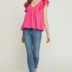 Purple Door Boutique Boardwalk Beauty Fuchsia Babydoll Top