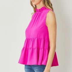 Purple Door Boutique Wishful Delight Pink Tiered Top New Arrivals