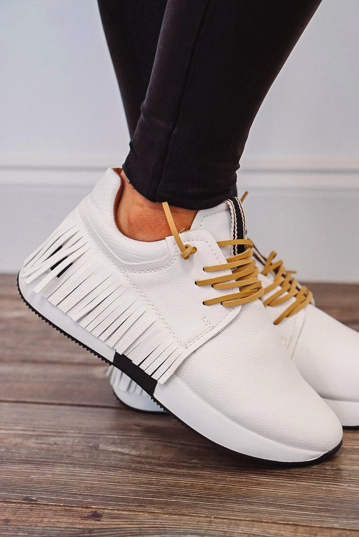 Shu Shop Pepa Fringe White Sneakers Shoes 1 Shu Shop Pepa Fringe White Sneakers Shoes