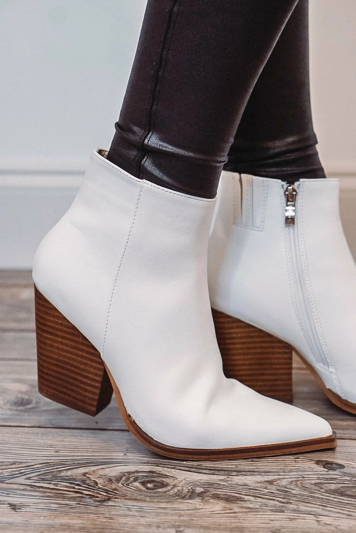 Purple Door Boutique Essence White Pointy Toe Booties 1 Purple Door Boutique Essence White Pointy Toe Booties