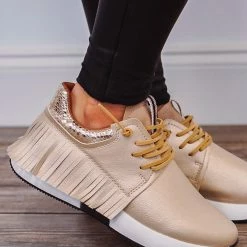 Purple Door Boutique Sales 22 Shu Shop Shoes Pepa Fringe Gold Sneakers