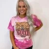Purple Door Boutique GG Tiger Acid Wash Pink Tee Summer SALE