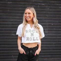 Distressed Vintage Couture Rock N Roll Hottie Patch Tee