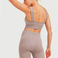 Mono B Athleisure Ladies' Mono B Meeting Goals Taupe Sports Bra