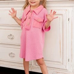 Purple Door Boutique Youth Washed Pink Shift Dress
