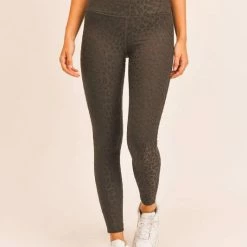 Mono B Athleisure Mono B Brown Leopard Print Leggings New Arrivals