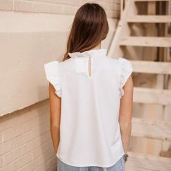 Purple Door Boutique Metallic Nights White Pleather Top New Arrivals