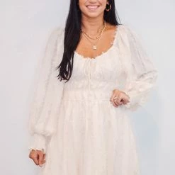 Purple Door Boutique Sweetheart Fringe Cream Dress Summer SALE