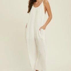 Purple Door Boutique New Arrivals Best Ivory Relaxed Fit Jumpsuit