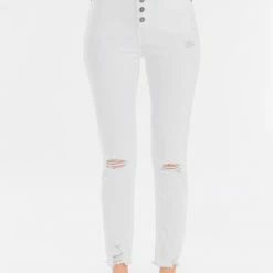 Kan Can Jeans Kan Can Super High Rise White Distressed Skinny Jeans Summer SALE