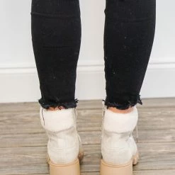 Purple Door Boutique Shoes Saffi Faux Fur Beige Boot