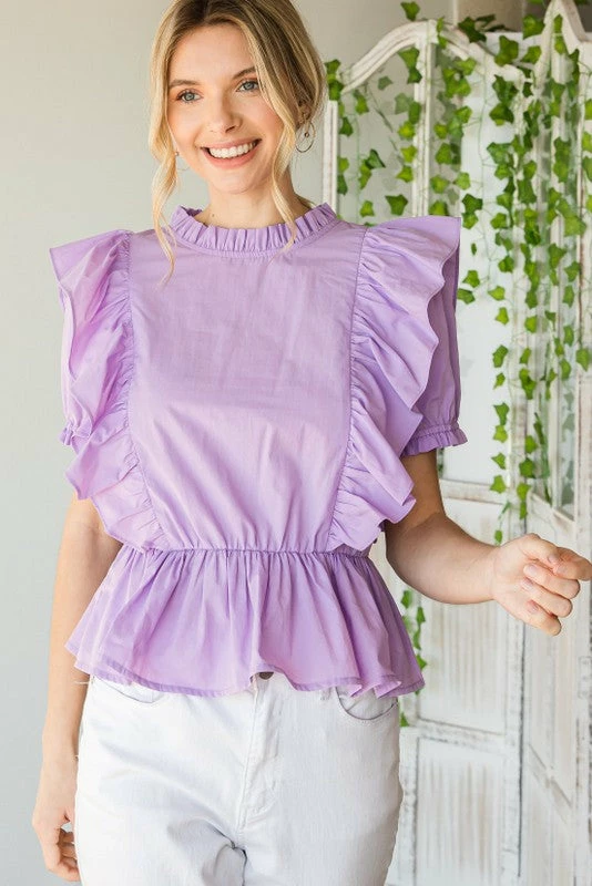 Purple Door Boutique Charming Lavender Peplum Top New Arrivals 1 Purple Door Boutique Charming Lavender Peplum Top New Arrivals
