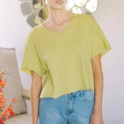 Purple Door Boutique Lakeside Lemon Grass Crop Top