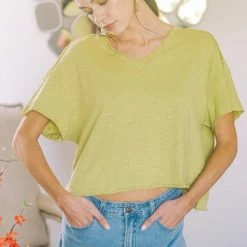 Purple Door Boutique Lakeside Lemon Grass Crop Top