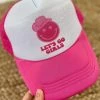 Purple Door Boutique Let's Go Girls Pink Trucker Hat