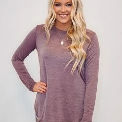 Mono B Athleisure Mono B Mauve Ribbed Mesh Top