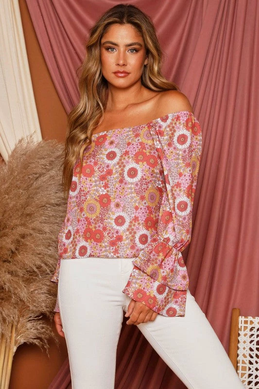 Purple Door Boutique New Arrivals Flower Power Mauve Floral Top 2 Purple Door Boutique New Arrivals Flower Power Mauve Floral Top