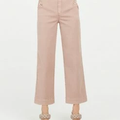 Spanx Stretch Twill Cropped Wide Leg Pant Mauve