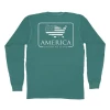 T-Shirts Peach State Pride 'American Patch' Long Sleeve - Emerald