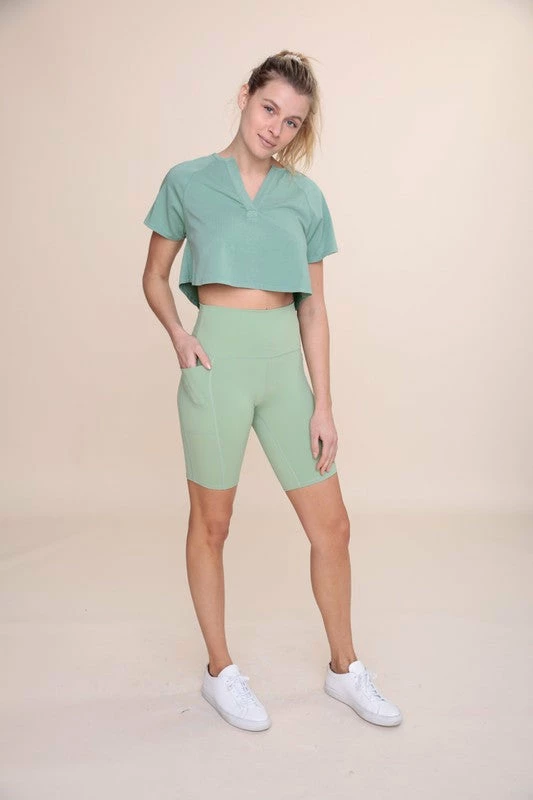 Mono B Athleisure Mono B Fair Green Essential Biker Shorts New Arrivals 2 Mono B Athleisure Mono B Fair Green Essential Biker Shorts New Arrivals