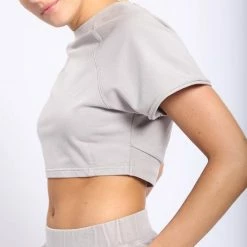 Mono B Athleisure New Arrivals Mono B Light Grey Cropped Tee 6 Mono B Athleisure New Arrivals Mono B Light Grey Cropped Tee