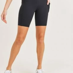Mono B Athleisure Ladies' Mono B Tactel High Impact Black Biker Shorts