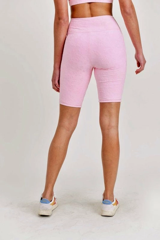 Mono B Athleisure Mono B Staying Sassy Pink Floral Biker Shorts 4 Mono B Athleisure Mono B Staying Sassy Pink Floral Biker Shorts